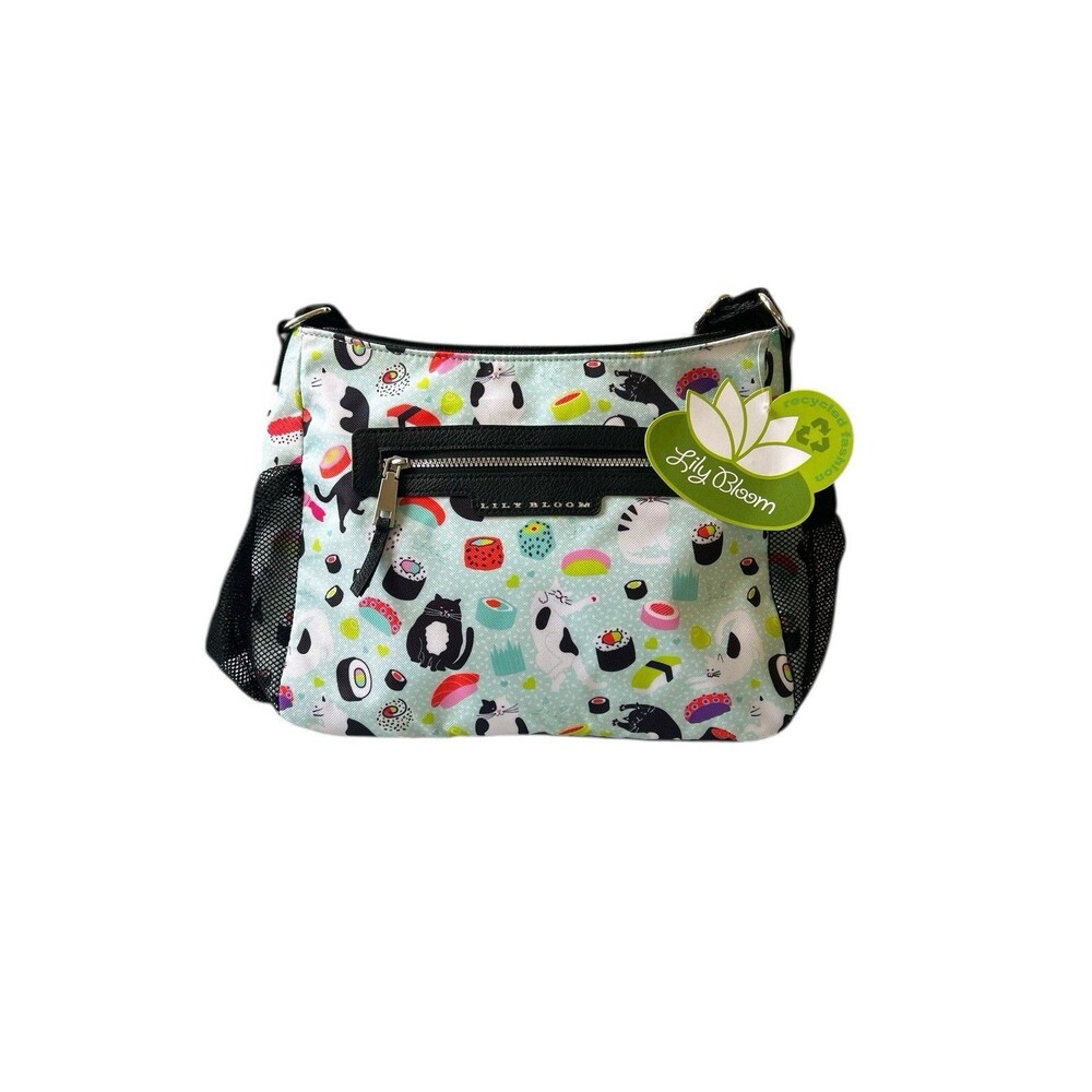 LILY BLOOM Reese Coho Shoulder Bag Cat & Sushi Design Sustainable NWT